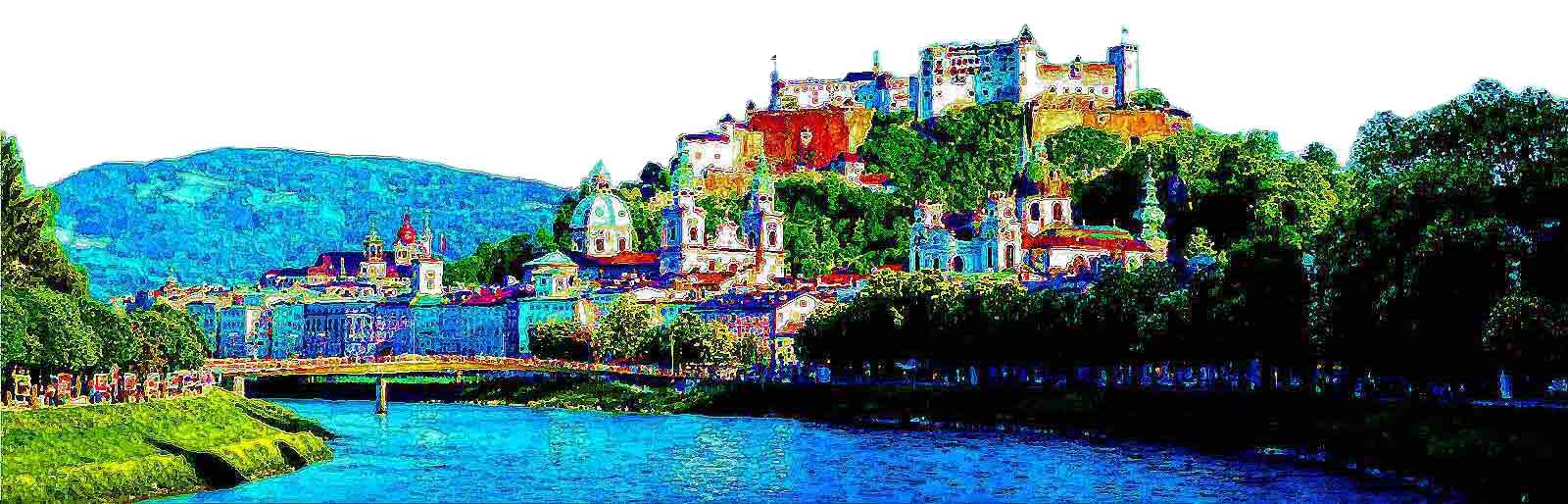 Salzburg in mit Kunstfilter bearbeiteten Ansicht - von Webdesign Ursula Zauner